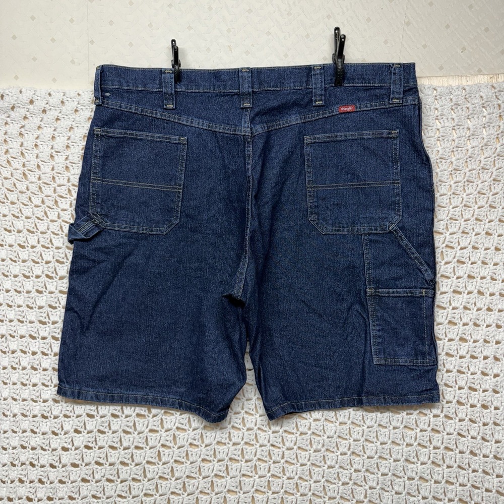 Wrangler Carpenter Jean Shorts Mens Sz 42 W42 L10 Blue Denim Workwear Grunge